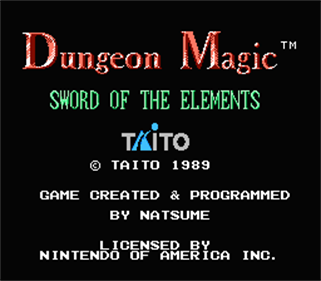 Dungeon Magic: Sword of the Elements - Screenshot - Game Title Image