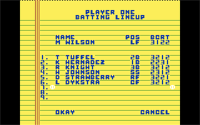 Championship Baseball - Screenshot - Game Select Image