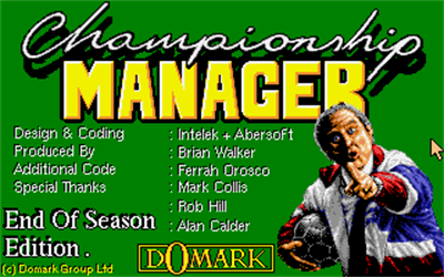 Championship Manager: End of 1994 Season Data Up-date Disk - Screenshot - Game Title Image