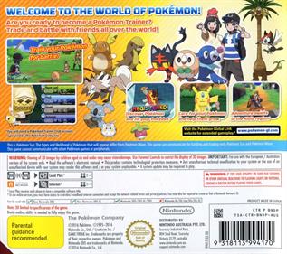 Pokémon Sun - Box - Back Image