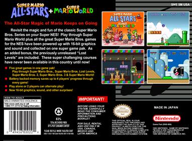 Super Mario All-Stars / Super Mario World - Fanart - Box - Back