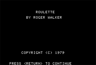 Roulette - Screenshot - Game Title Image