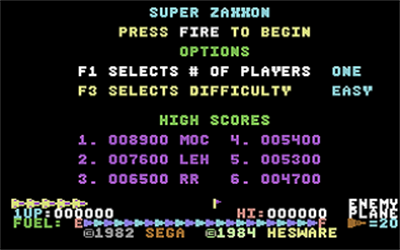 Super Zaxxon (HesWare) - Screenshot - High Scores Image