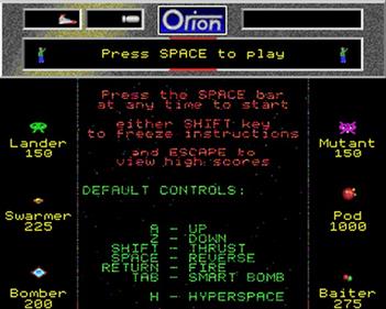 Orion - Screenshot - Game Select Image