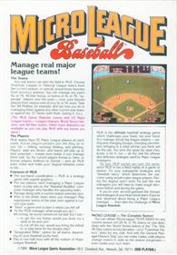 Micro League Baseball - Box - Back Image
