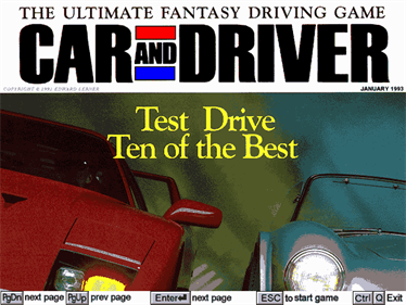 Car and Driver - Screenshot - Game Title Image