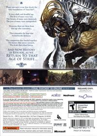 Final Fantasy XI Online: Wings of the Goddess - Box - Back Image