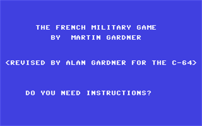 French Military Game - Screenshot - Game Title Image