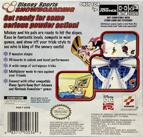 Disney Sports: Snowboarding - Box - Back Image