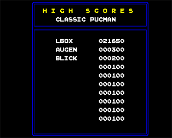 Classic Pucman - Screenshot - High Scores Image