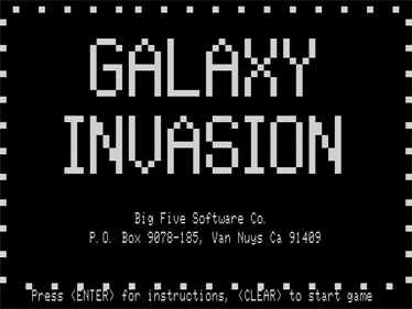 Galaxy Invasion - Screenshot - Game Title Image