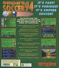 Empire Soccer 94 - Box - Back Image