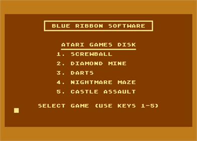 Blue Ribbon Games Disk No 1 - Screenshot - Game Title Image