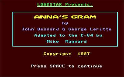 Anna's Gram - Screenshot - Game Title Image
