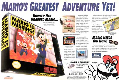 Mario is Missing! - Advertisement Flyer - Front Image