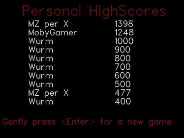 Wurm - Screenshot - High Scores Image