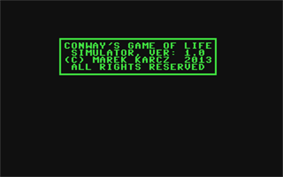 Conway's Game of Life Simulator - Screenshot - Game Title Image