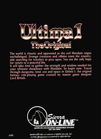 Ultima 1: The Original - Box - Back - Reconstructed Image