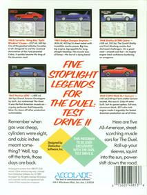 The Duel: Test Drive II Car Disk: The Muscle Cars - Box - Back Image