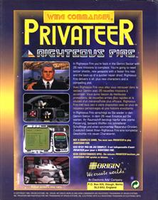Wing Commander: Privateer: Righteous Fire - Box - Back Image