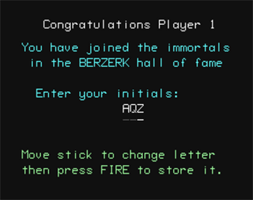 Berzerk (Arlasoft) - Screenshot - Game Select Image