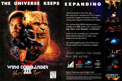 Wing Commander III: Heart of the Tiger - Advertisement Flyer - Front Image