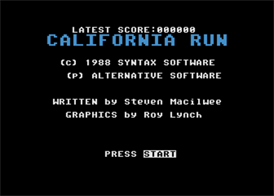 California Run - Screenshot - Game Title Image