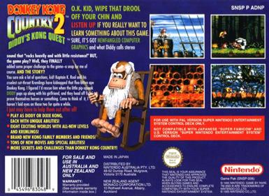 Donkey Kong Country 2: Diddy's Kong Quest - Box - Back Image