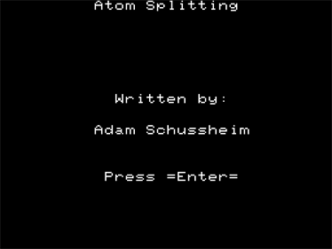 Atom Splitting - Screenshot - Game Title Image