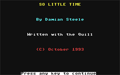 So Little Time - Screenshot - Game Title Image