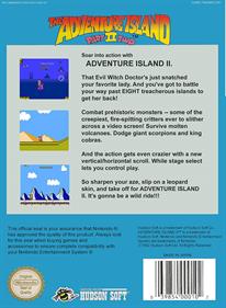 Adventure Island II - Box - Back Image