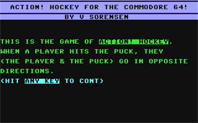 Action! Hockey - Screenshot - Game Title Image