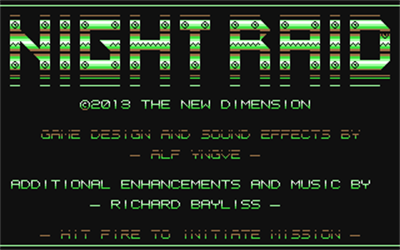 Night Raid (The New Dimension/Commodore Free) - Screenshot - Game Title Image