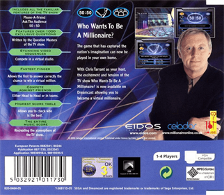 Who Wants to Be a Millionaire - Box - Back Image