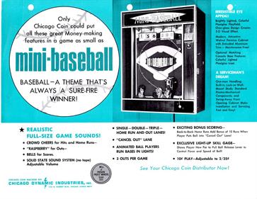 Mini Baseball - Advertisement Flyer - Back Image