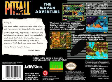 Pitfall: The Mayan Adventure - Box - Back Image