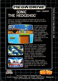 Sonic the Hedgehog - Box - Back Image