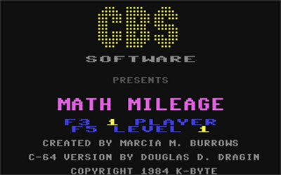 Math Mileage - Screenshot - Game Title Image