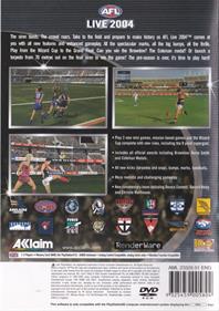 AFL Live 2004: Aussie Rules Football - Box - Back Image