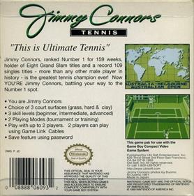 Jimmy Connors Tennis - Box - Back Image