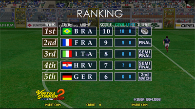 Virtua Striker 2 '99 - Screenshot - High Scores Image