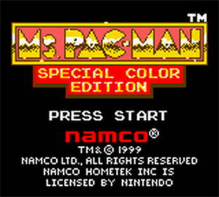 Ms. Pac-Man: Special Color Edition - Screenshot - Game Title Image