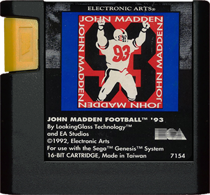 John Madden Football '93 - Cart - Front Image