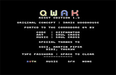 QWAK 128 - Screenshot - Game Title Image