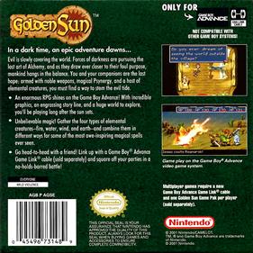 Golden Sun - Box - Back Image