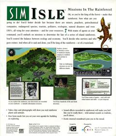 SimIsle: Missions in the Rainforest - Box - Back Image