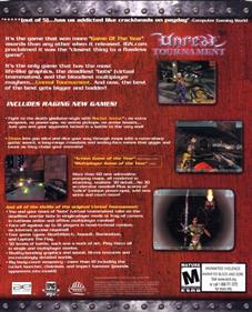 Unreal Tournament: Game of the Year Edition - Box - Back Image