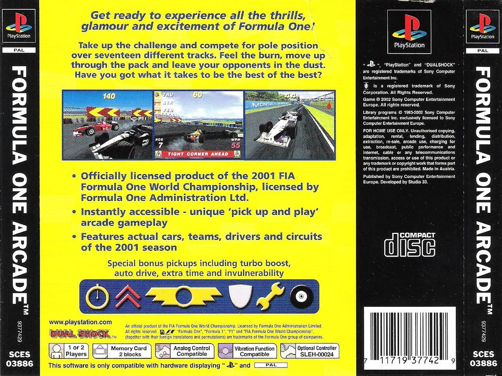 formula one arcade ps1