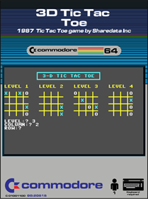 3-D Tic Tac Toe (ShareData 1987 Version) - Fanart - Box - Front Image