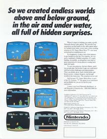 Vs. Super Mario Bros. - Advertisement Flyer - Back Image